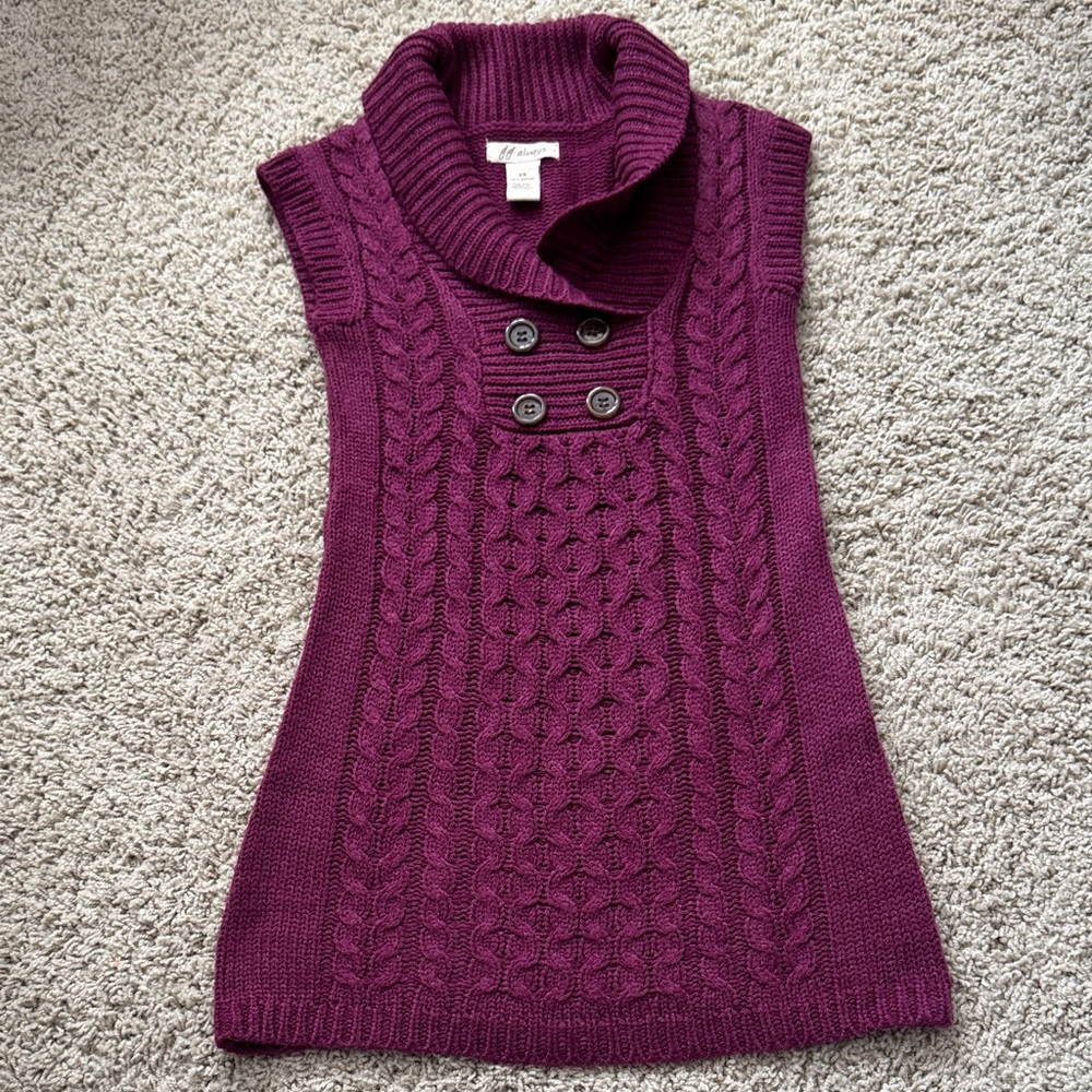 Women's Plum Cowl Neck Sweater Dress / Tunic